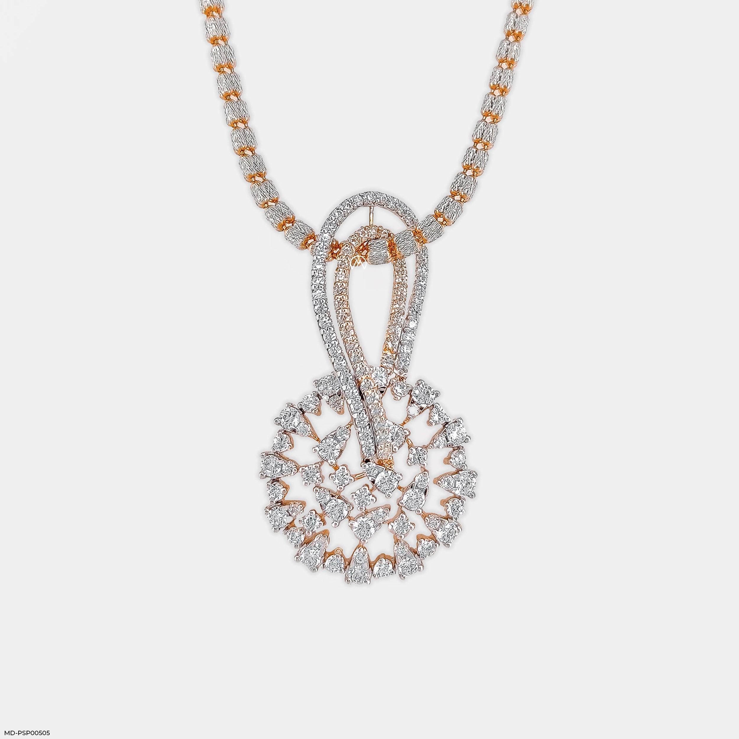 Interwoven Diamond Pendant 14K Rose Gold