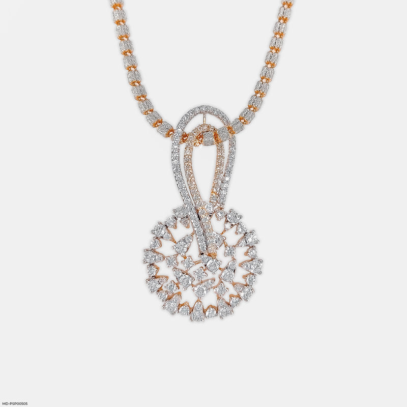 Interwoven Diamond Pendant 14K Rose Gold