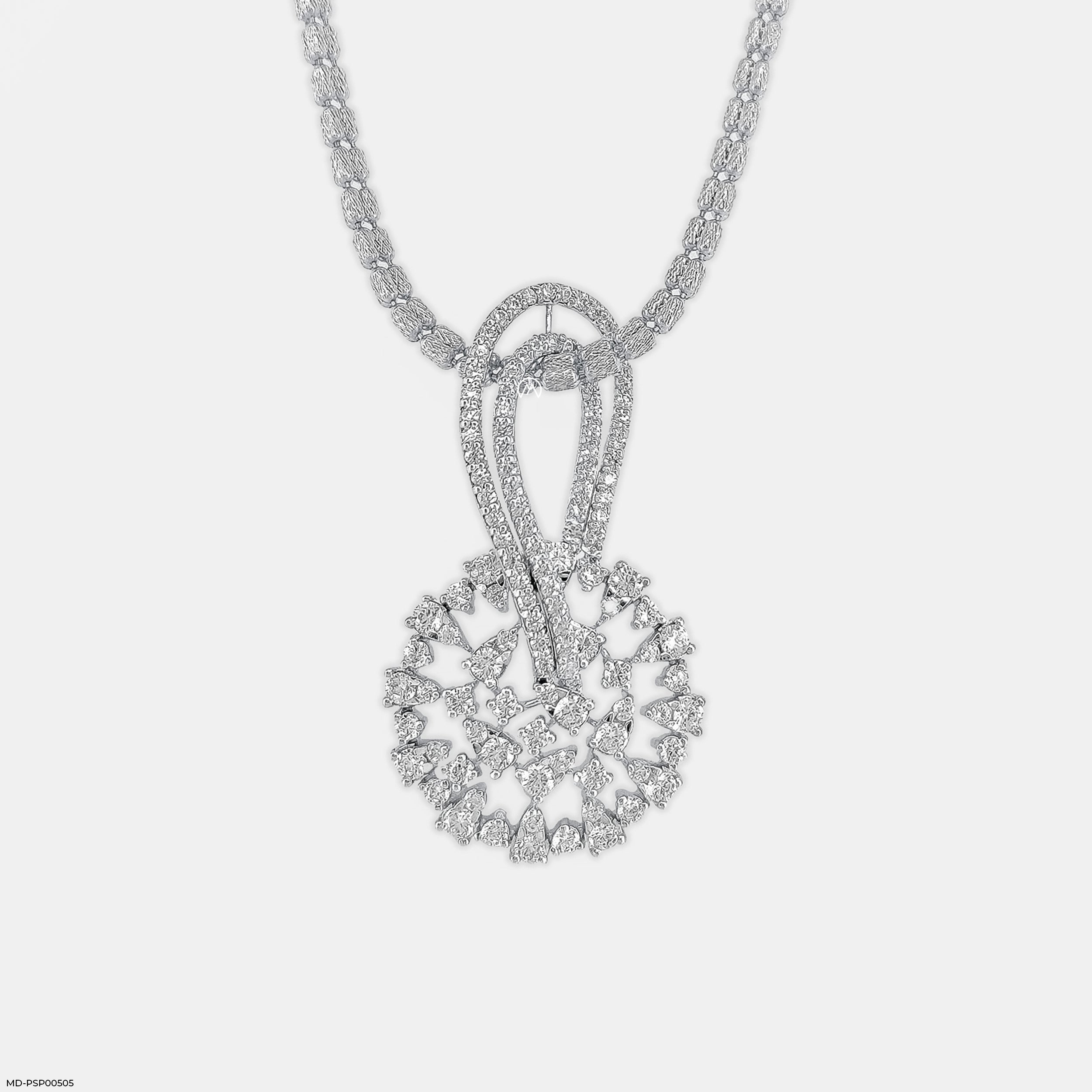 Interwoven Diamond Pendant 14K White Gold