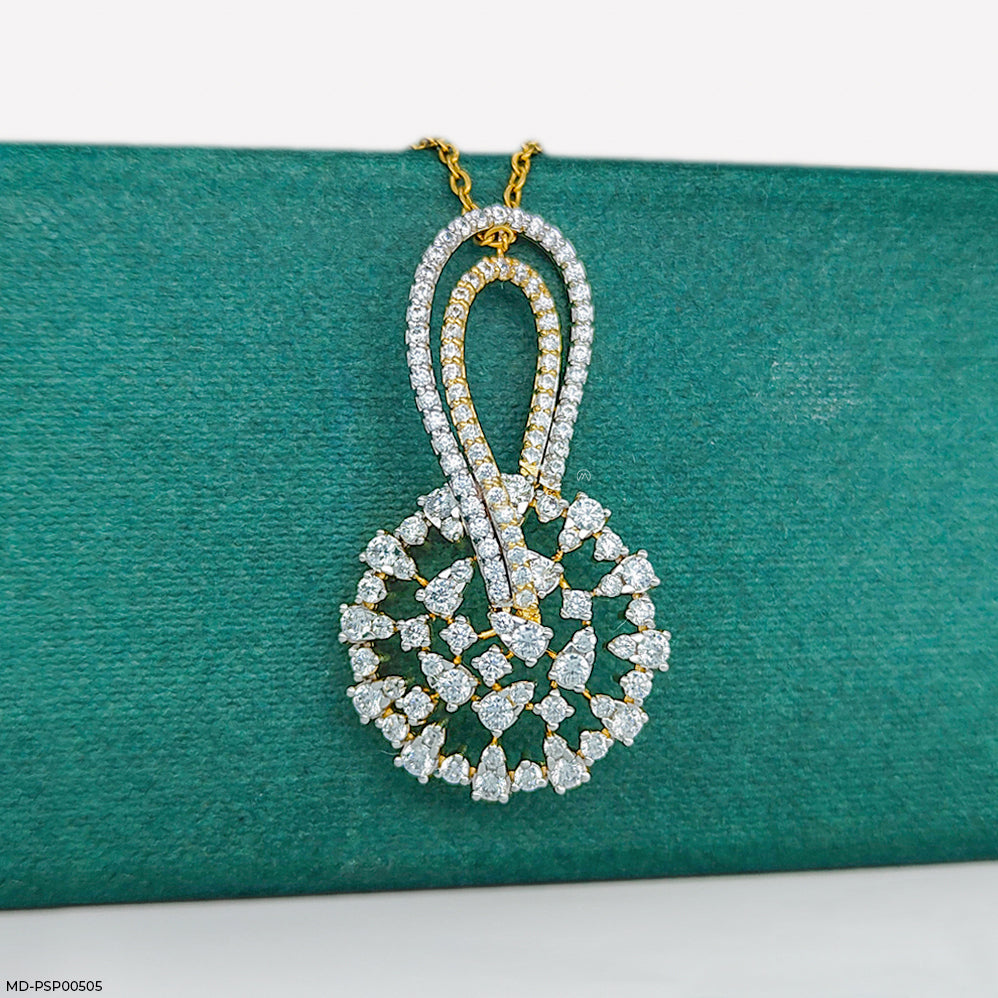 Interwoven Diamond Pendant 14K Yellow Gold