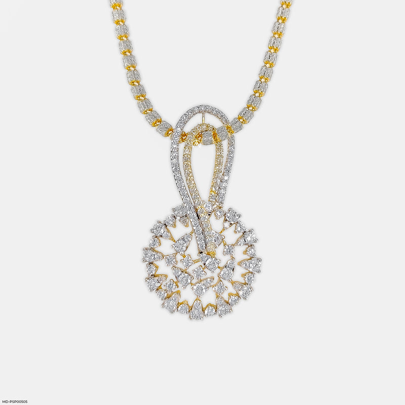 Interwoven Diamond Pendant 14K Rose Gold