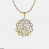 Lace Petal Diamond Pendant 14K White Gold