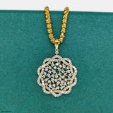 Lace Petal Diamond Pendant 14K White Gold