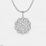 Lace Petal Diamond Pendant 14K White Gold