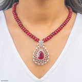 Diamond Teardrop Medallion Pendant 14K White Gold