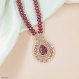Diamond Teardrop Medallion Pendant 14K White Gold