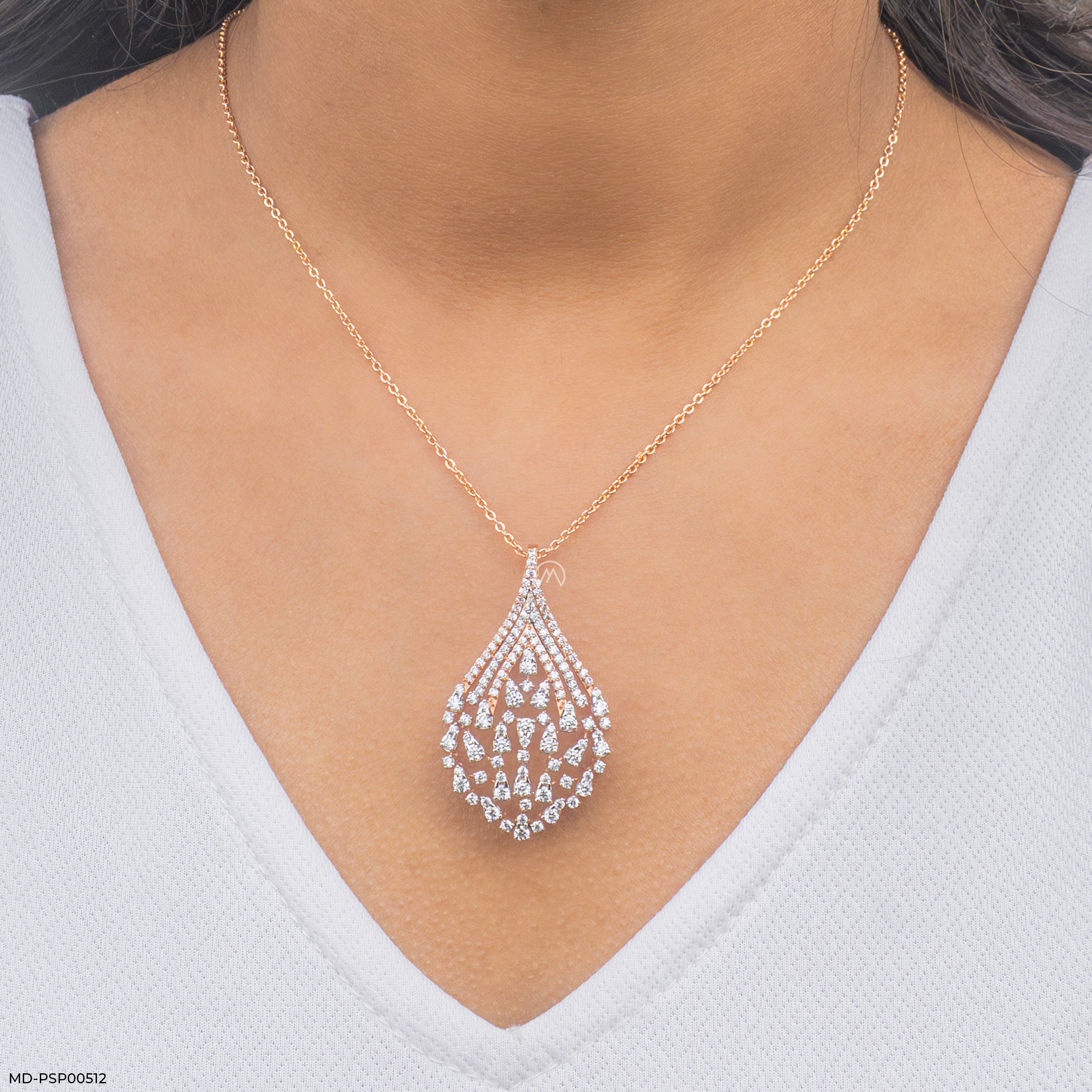 Starlight Lattice Pendant 9K Rose Gold