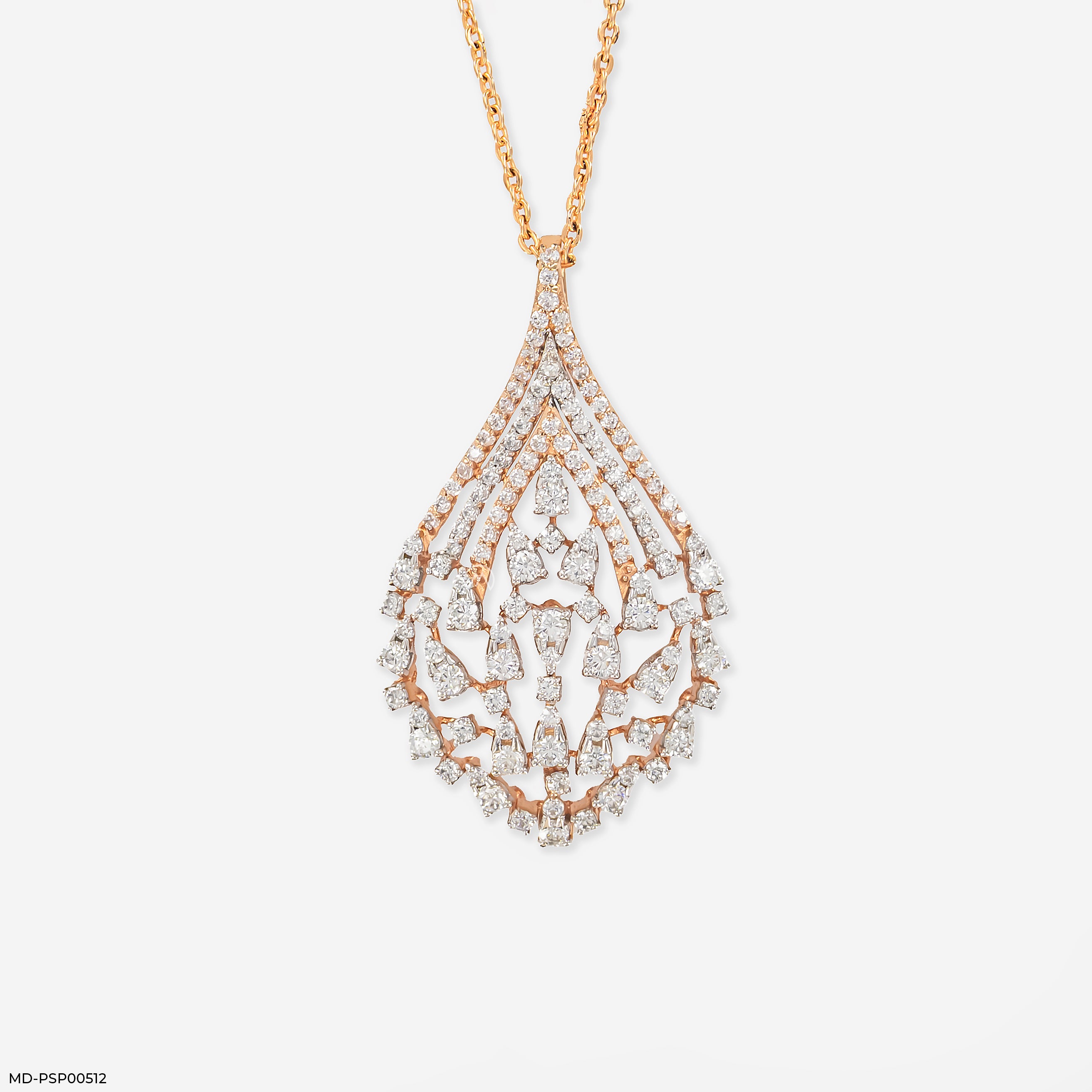 Starlight Lattice Pendant 9K Rose Gold
