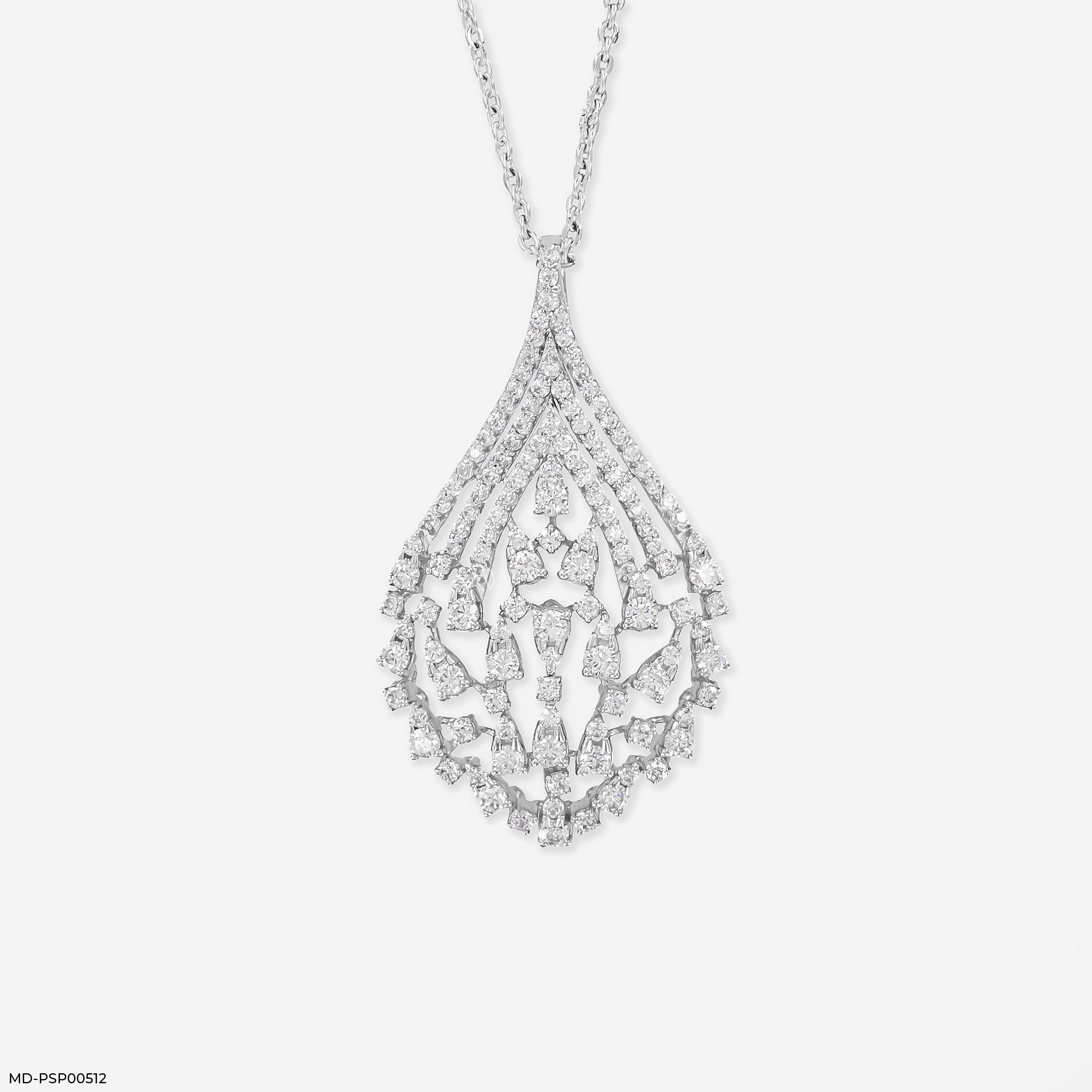Starlight Lattice Pendant 9K White Gold