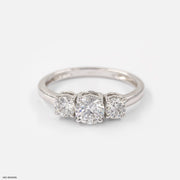 3 Stone Diamond Ring Platinum 950