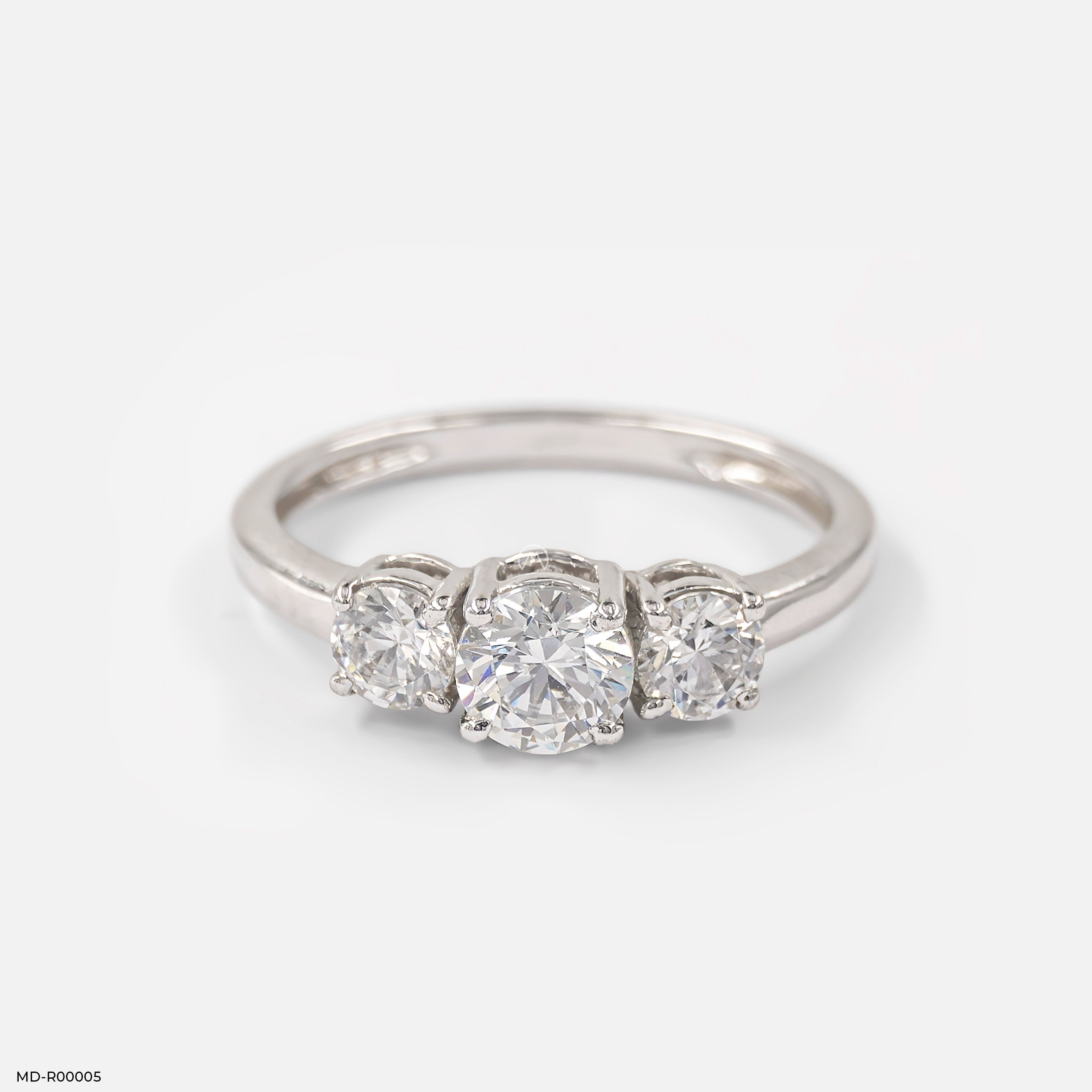 3 Stone Diamond Ring 14K White Gold