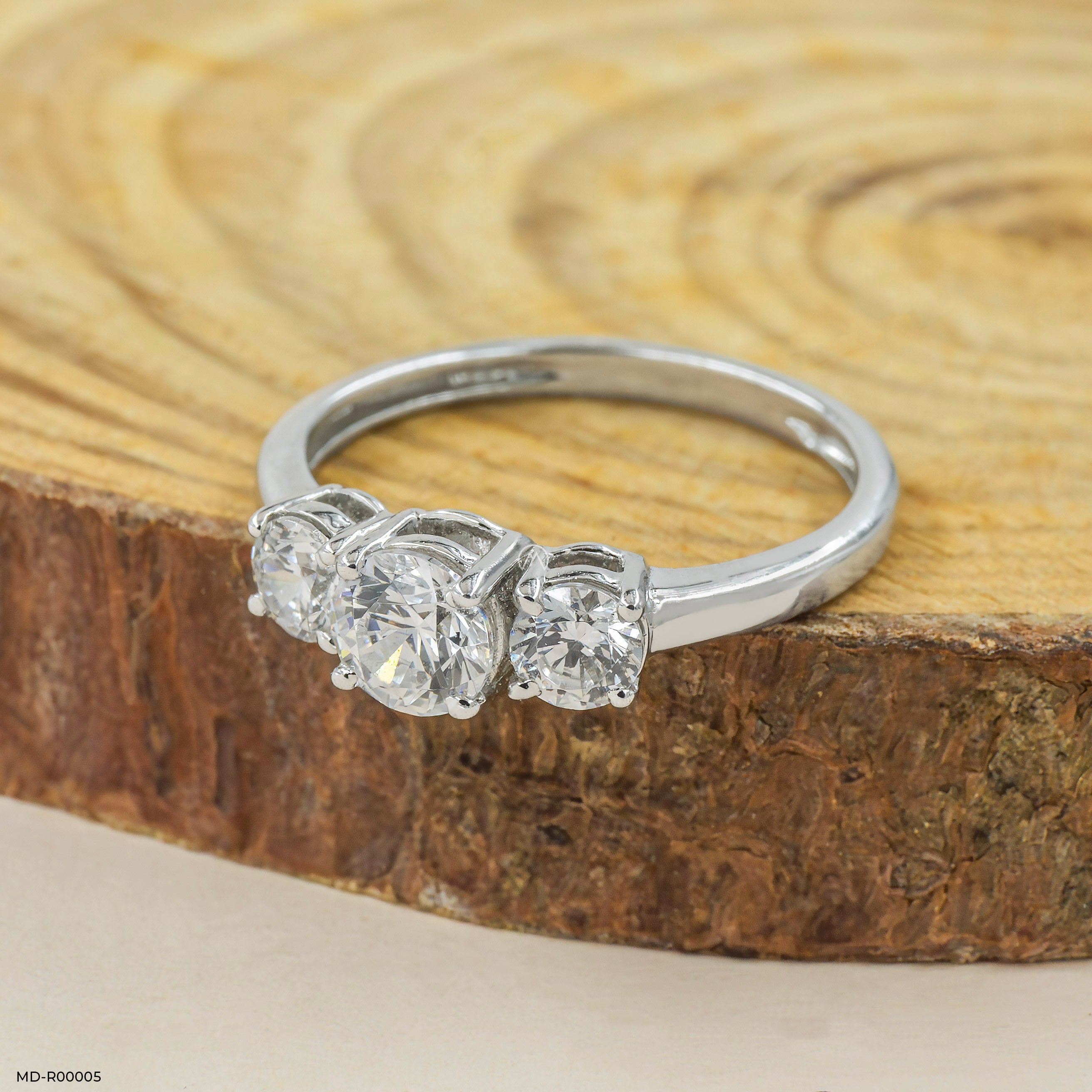 3 Stone Diamond Ring Platinum 950