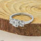 Tiny Trinity Diamond Ring 14K White Gold