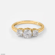 3 Stone Diamond Ring 9K Yellow Gold