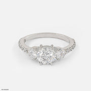 Trinity Diamond Ring 14K White Gold