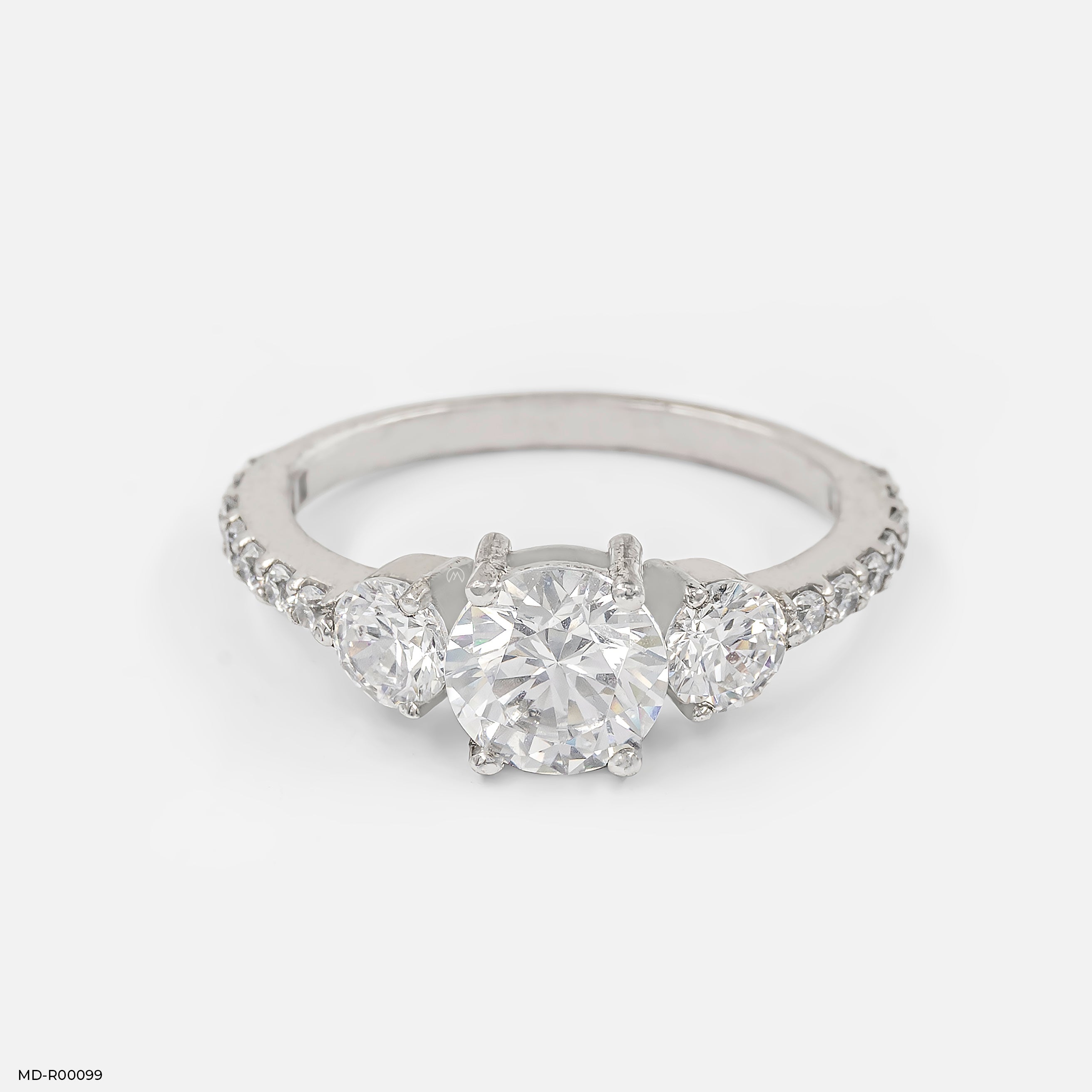 Trinity Diamond Ring 14K White Gold