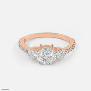 Trinity Diamond Ring 14K Rose Gold