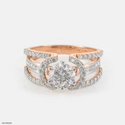 1.5 Carat Round Soiltaire Diamond Ring 14K Rose Gold