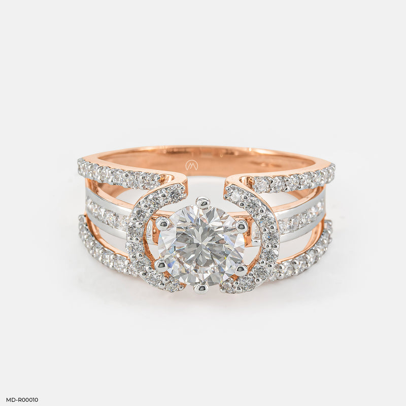 1.5 Carat Round Soiltaire Diamond Ring 14K White Gold