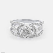 1.5 Carat Round Soiltaire Diamond Ring 14K White Gold