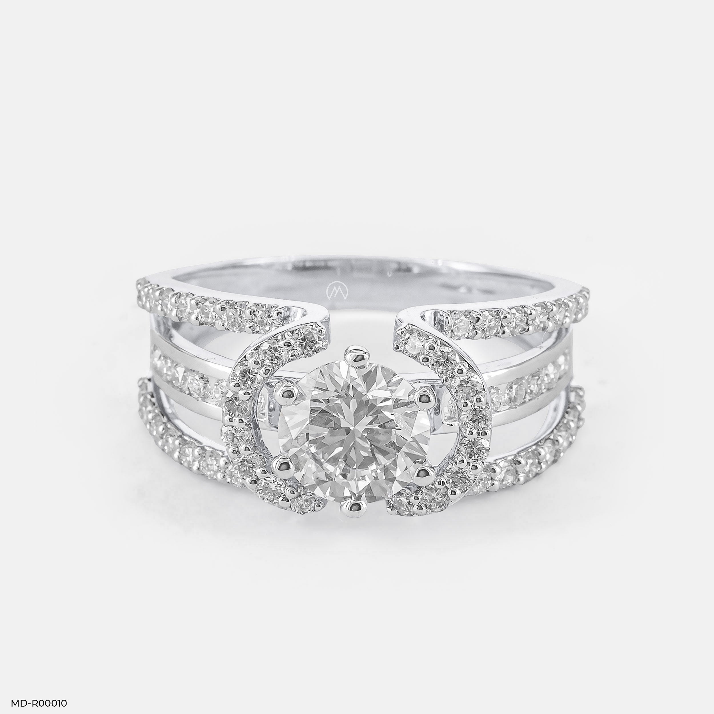 1.5 Carat Round Soiltaire Diamond Ring 14K White Gold