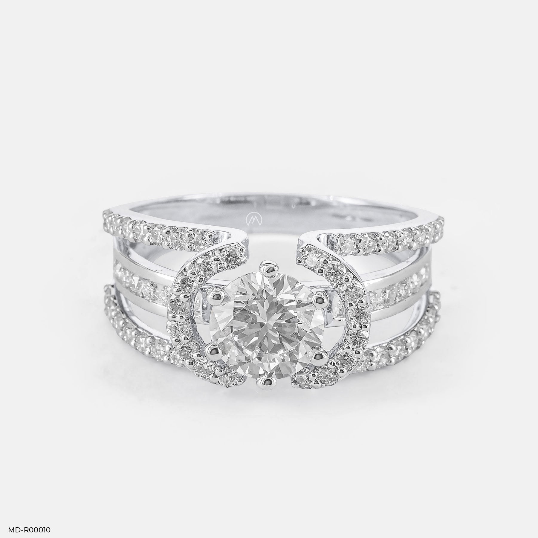 1.5 Carat Round Soiltaire Diamond Ring 18K White Gold