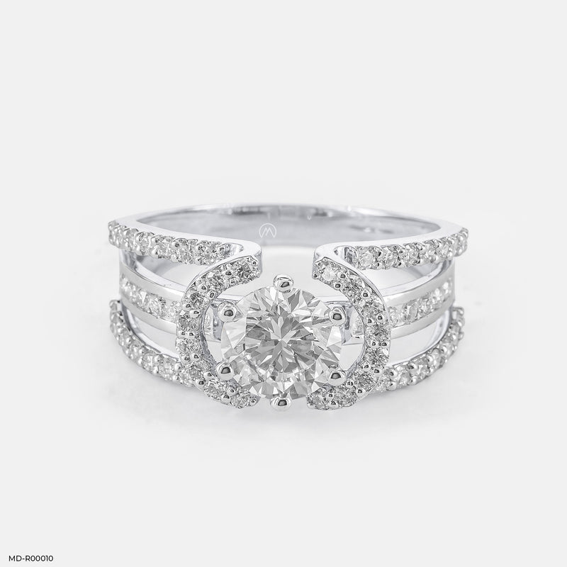 1.5 Carat Round Soiltaire Diamond Ring 14K White Gold