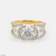 1.5 Carat Round Soiltaire Diamond Ring 14K Yellow Gold