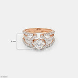 1.25 Carat Parallel Halo Round Lab Diamond Solitaire Ring 14K Rose Gold