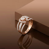 1.25 Carat Parallel Halo Round Lab Diamond Solitaire Ring 14K Rose Gold