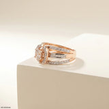1.25 Carat Parallel Halo Round Lab Diamond Solitaire Ring 14K Rose Gold