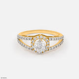 Parallel-Band Diamond Ring 18K Yellow Gold