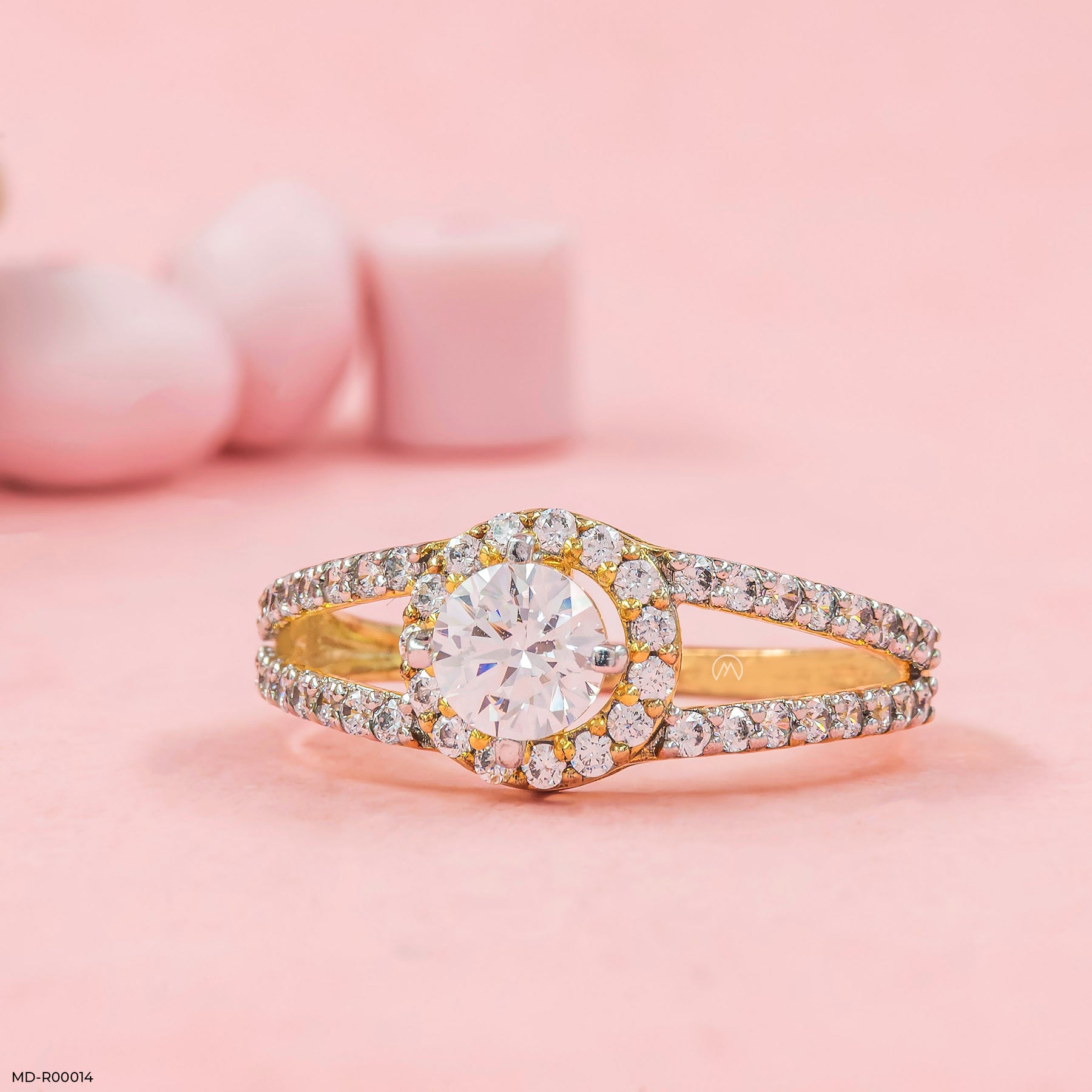 0.50 Carat Round Parallel Diamond Ring 14K Yellow Gold