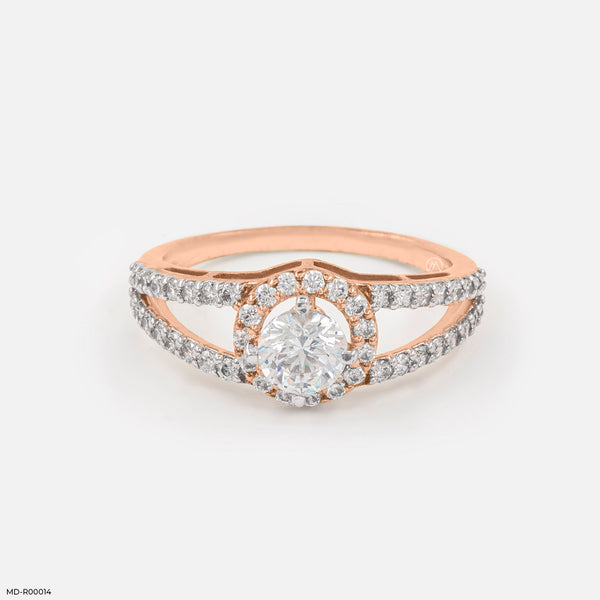 Parallel-Band Diamond Rings 14K Rose Gold
