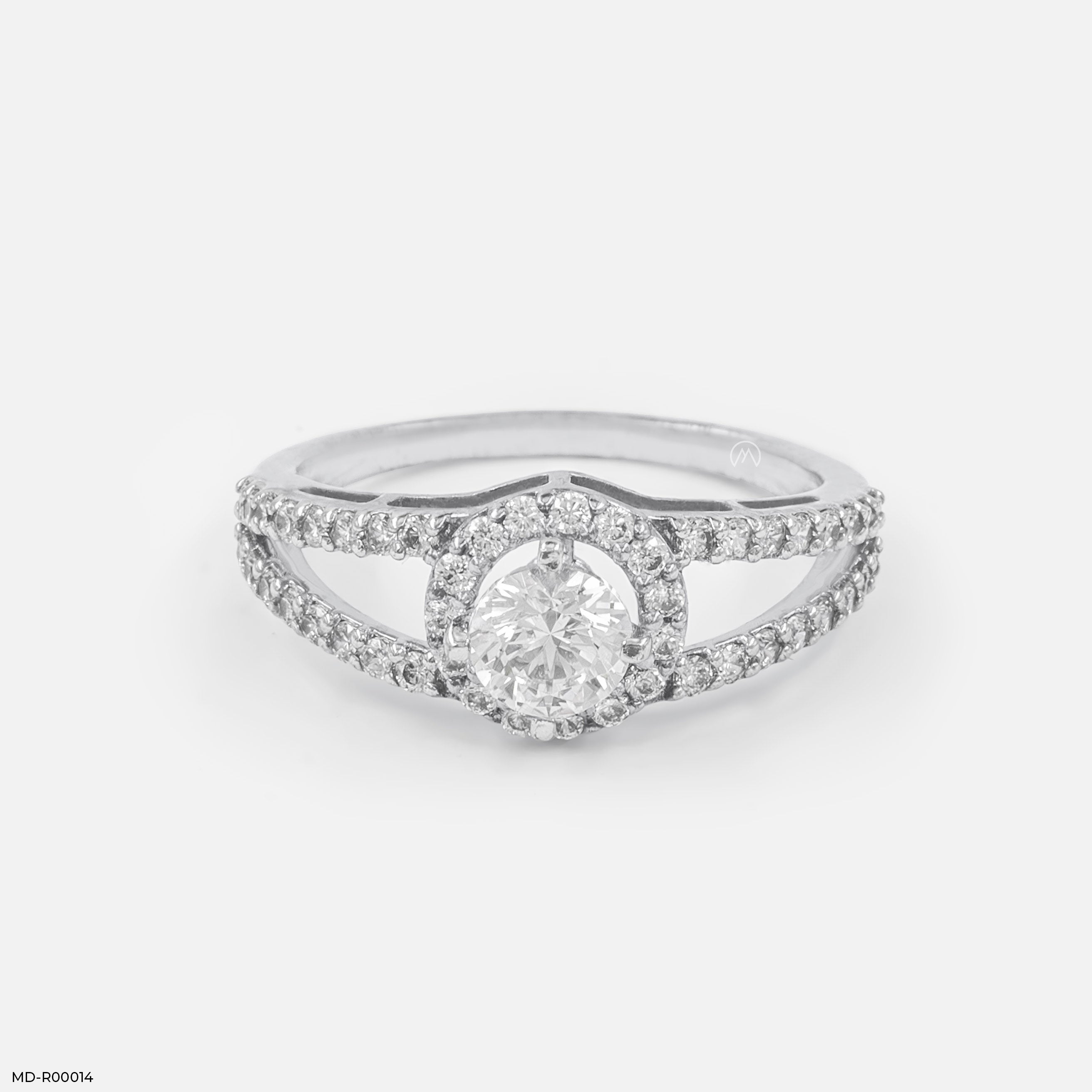 0.50 Carat Round Parallel Diamond Ring 14K White Gold