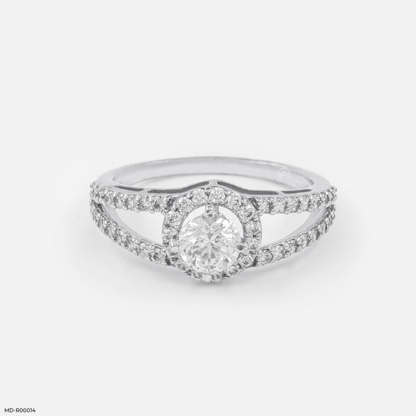 0.50 Carat Round Parallel Diamond Ring Platinum 950