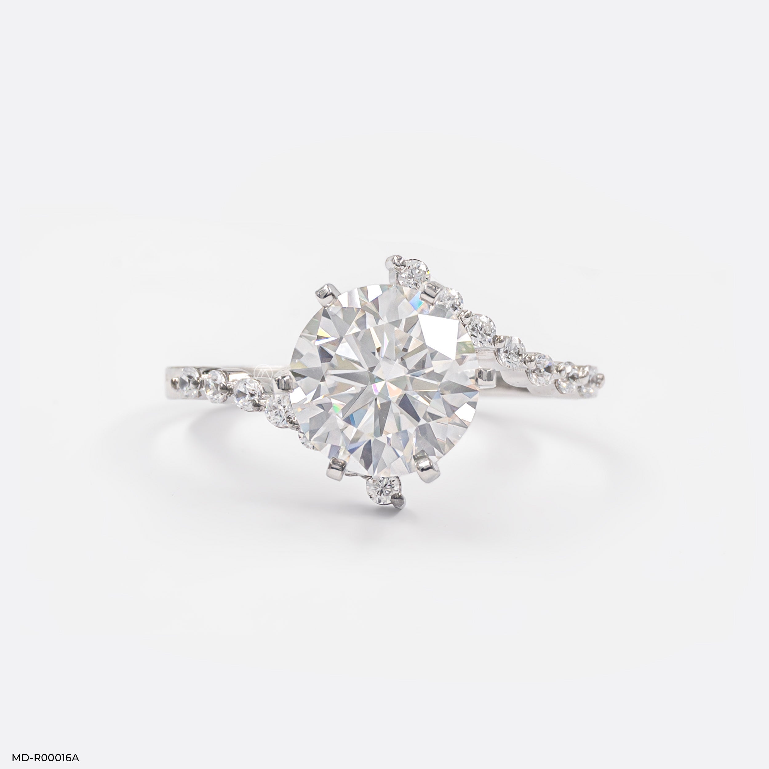 2 Carat Solitaire Bypass Ring 9K White Gold