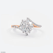 2 Carat Solitaire Bypass Ring 9K Rose Gold