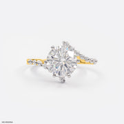 2 Carat Solitaire Bypass Ring 9K Yellow Gold