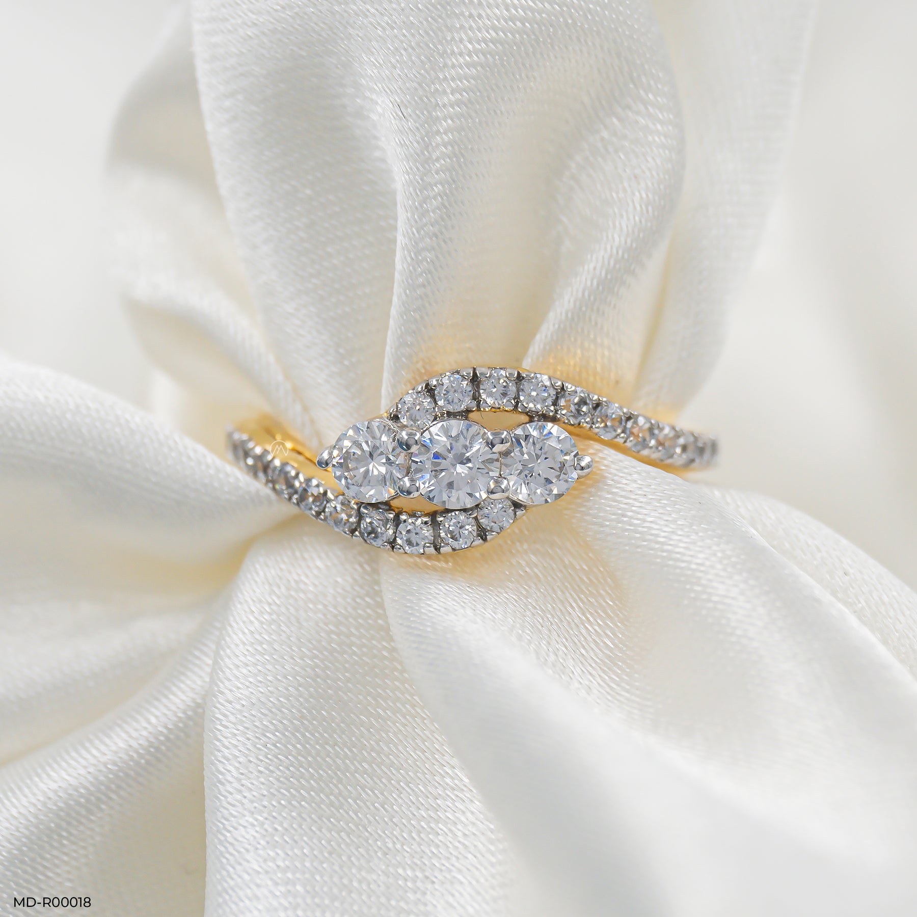 Triad Diamond Rings 9K Rose Gold