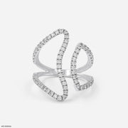 Skinny Statement Diamond Rings 9K White Gold