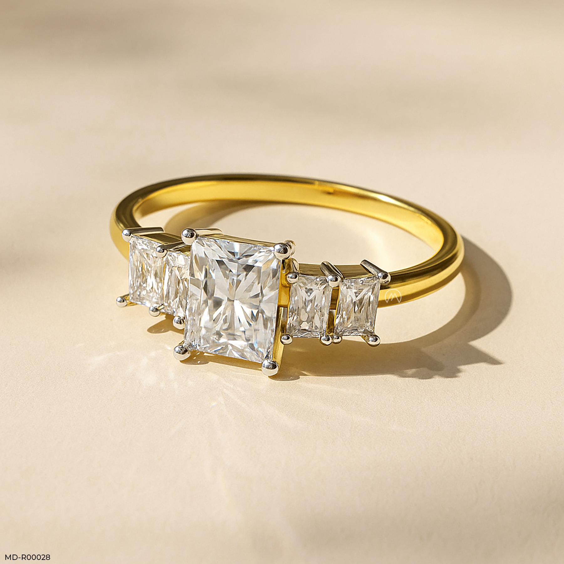 Baguette Glow Rings 14K Yellow Gold