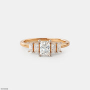 Baguette Glow Ring 9K Rose Gold