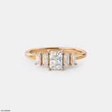 Baguette Glow Rings 18K White Gold