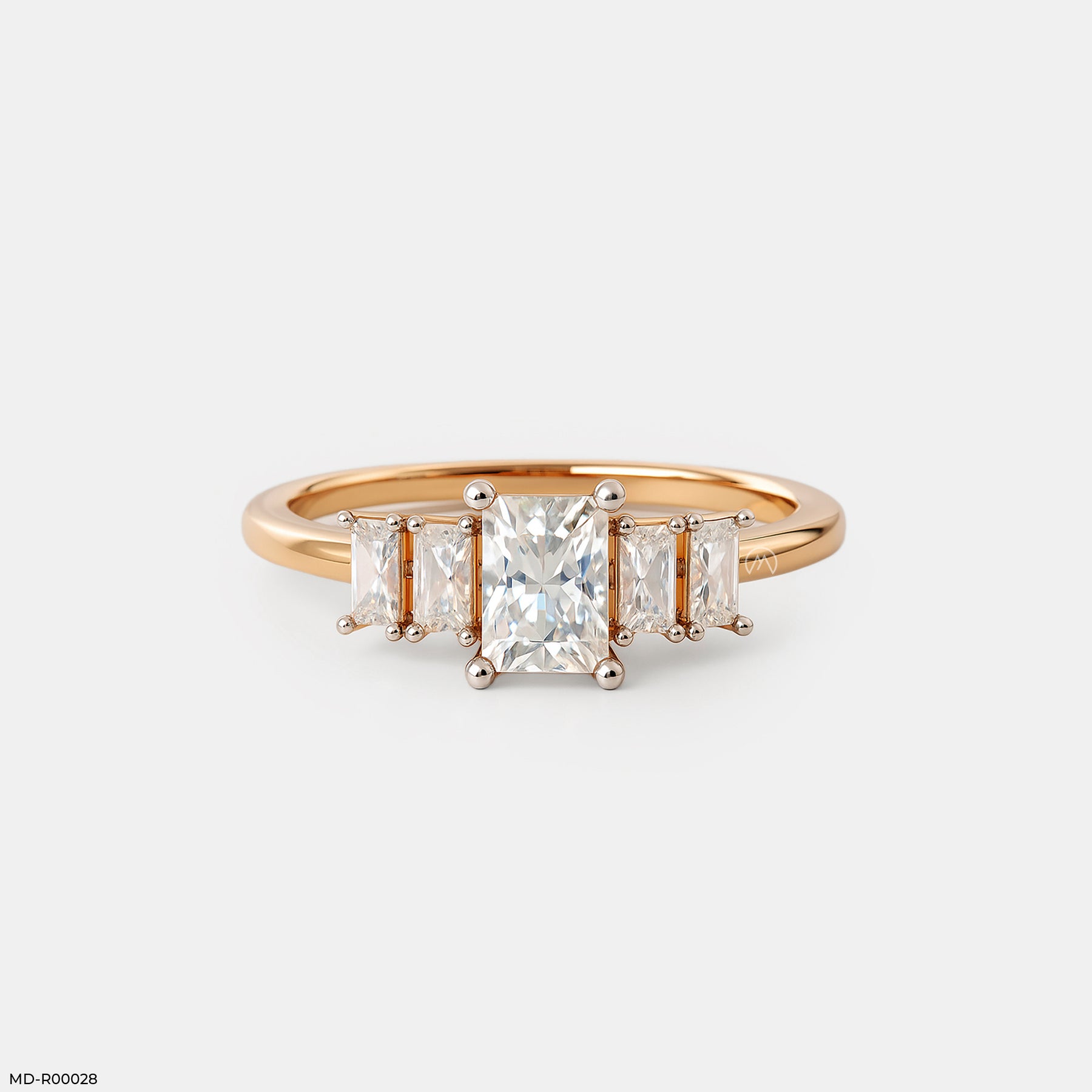 Baguette Glow Rings 14K Yellow Gold