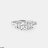 Baguette Glow Rings 18K White Gold