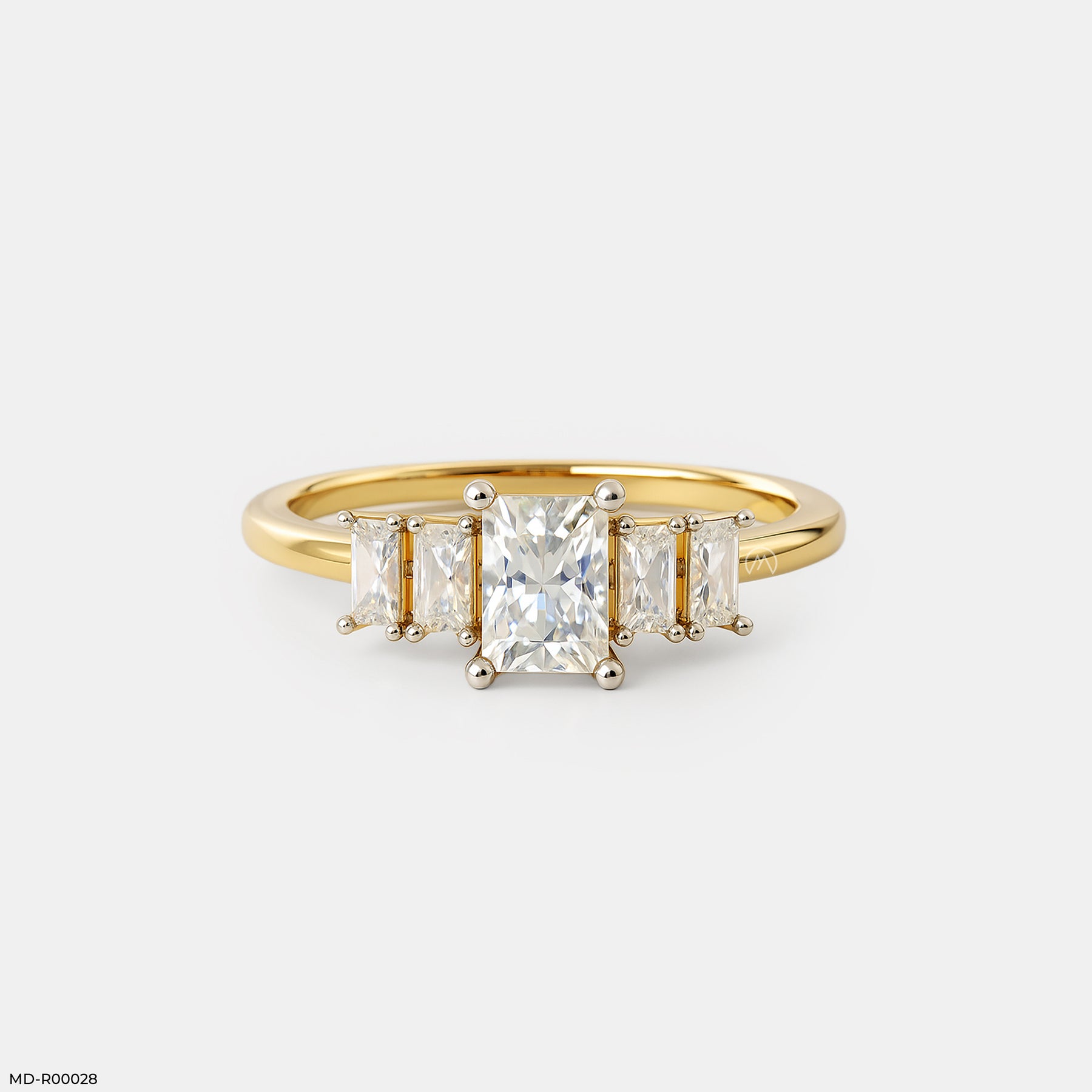 Baguette Glow Rings 14K Yellow Gold