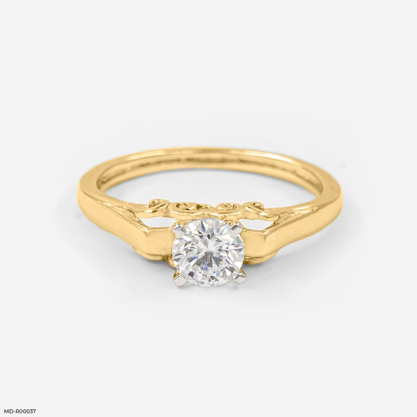 0.50 Carat Traditional Solitaire Ring 18K Yellow Gold