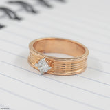 The Solitaire Groove Ring 14K Rose Gold
