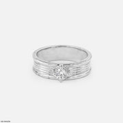 The Solitaire Groove Ring 9K White Gold